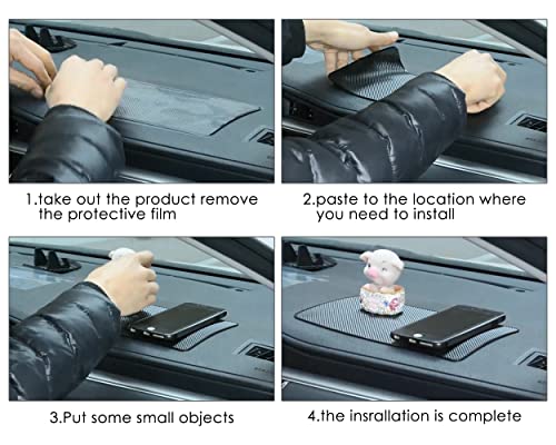 Extra Large 26 x 15cm Magic Anti-Slip Non-Slip Mat Car Dashboard Sticky Pad Adhesive Mat for Cell Phone, CD, Electronic Devices, iPhone, iPod, MP3, MP4, GPS - Black