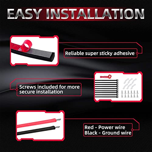 LED Truck Bed Light Kit 3PCS 60inch, Flexible Strip with Switch - color: White 3PCS