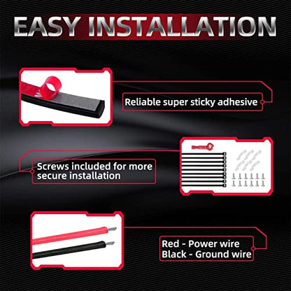 LED Truck Bed Light Kit 3PCS 60inch, Flexible Strip with Switch - color: White 3PCS