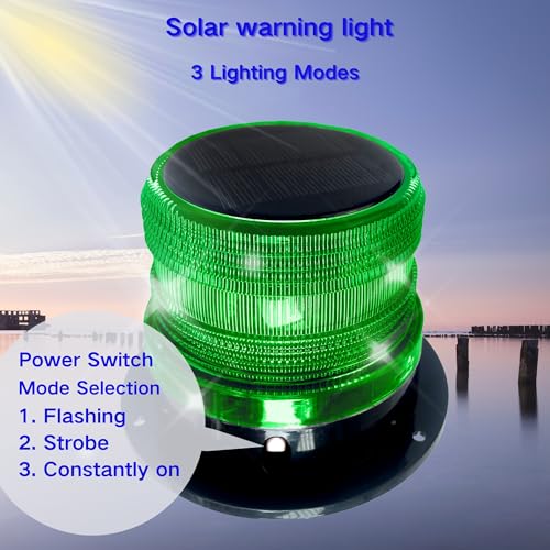 Cloud Fire Solar Strobe Light for Boat Yacht, Green - color: Green