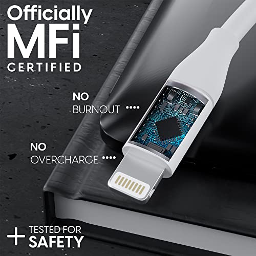 TalkWorks Lightning Cable Chargers Compatible w/iPhone 14/14 Plus/14 Pro/14 Pro Max, 13/13 Mini/13 Pro/13 Pro Max, 12/12 Pro/ 12 Pro Max - 6' Fast Charging Cords - MFI Certified (White, Pack of 4) - size: 6 feet (Pack of 2)