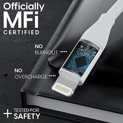 TalkWorks Lightning Cable Chargers Compatible w/iPhone 14/14 Plus/14 Pro/14 Pro Max, 13/13 Mini/13 Pro/13 Pro Max, 12/12 Pro/ 12 Pro Max - 6' Fast Charging Cords - MFI Certified (White, Pack of 4) - size: 6 feet (Pack of 2)