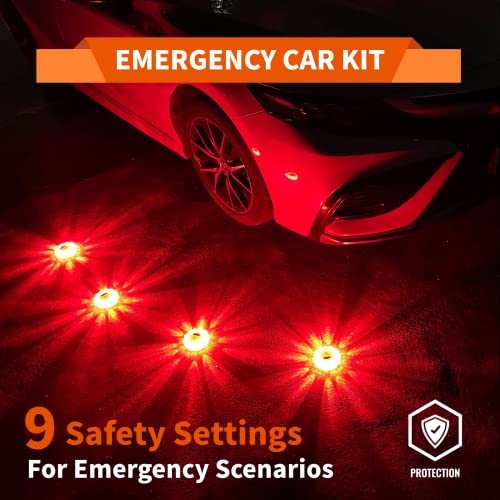 3-Pack LED Road Flares, Rechargeable roadside emergency kit - size: 3 Pack With Gloves