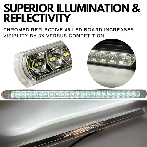 All Star Truck Parts 2PC White 17" 46 LED Light Bar Backup Reverse Spot Ilumination Step Rear Tail Trailer Light Motorcycle Utility Boat Trailer Car Truck Cargo Toy Hauler Surface Mount Waterproof - color: 2x White