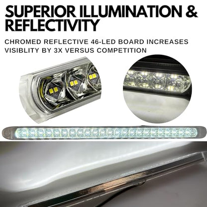 All Star Truck Parts 2PC White 17" 46 LED Light Bar Backup Reverse Spot Ilumination Step Rear Tail Trailer Light Motorcycle Utility Boat Trailer Car Truck Cargo Toy Hauler Surface Mount Waterproof - color: 2x White