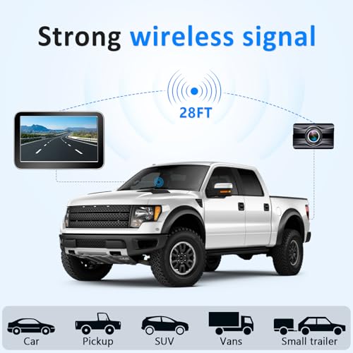 Wireless Backup Camera for Truck, Rear View Camera for Pickup, 7" Monitor - size: 7 Inch Monitor