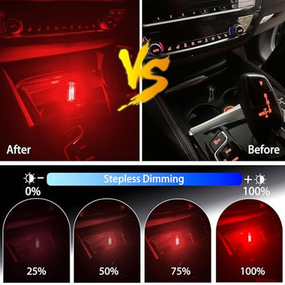 USB LED Ambient Light 4 Pack, RGB Clear Glass Mini USB Lamp Touch Control - color: 1Red&1Blue&1Purple&1Pink
