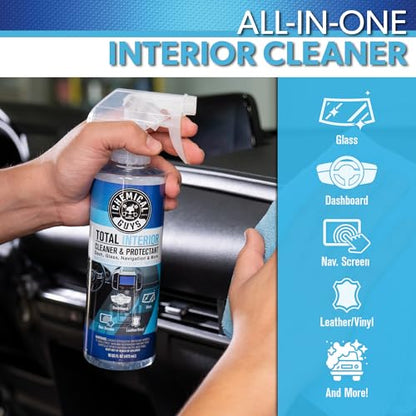 Chemical Guys, Total Interior Cleaner Variety Kit, New Car & Black Cherry - size: 48 Fl Oz (Pack of 1), style: 3-Pack + Towel