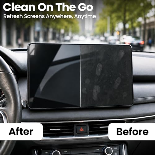 EVEO Car Screen Cleaner Spray and Wipe -2-in-1 iPhone Cleaner, iPad Screen Cleaner & Phone Screen Cleaner - Touchscreen Mist Cleaner for Laptop, Computer, MacBook and More - 2 Pack (Grey & Grey) - color: Grey & Grey