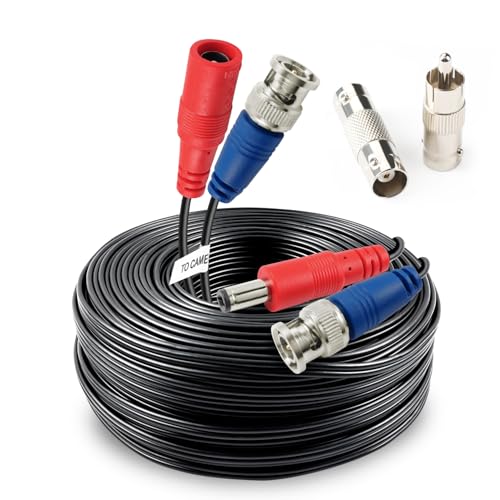 SHD 33Feet BNC Vedio Power Cable Camera Video BNC Cable Wire Cord for Surveillance CCTV Security System with Connectors(BNC Female and BNC to RCA) - size: 33Feet