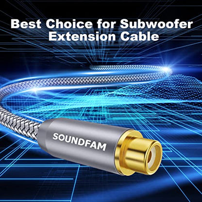 RCA Extension Cable,Subwoofer Cable Male to Female Gold-Plated for Home Theater, TV, Amplifier, Speaker etc-Grey(16ft/5M) - size: 16ft/5M, style: Subwoofer M/F