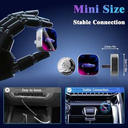 2026 Wireless CarPlay Adapter Upgrade Wired CarPlay to Wireless, Mini USB Design for Cars with Built-in Wired Apple CarPlay Plug and Play Easy Use Fast Stable Connection Car Play for iPhone - color: Multicolor
