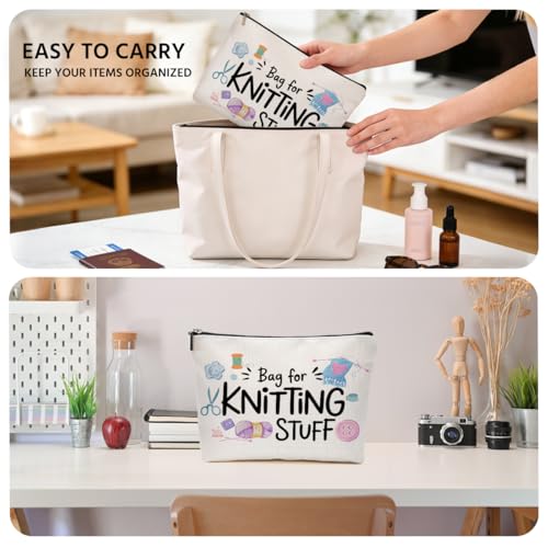 Crochet Gifts Makeup Bag, Knitting Gift Cosmetic Bags Travel Organizer Bag - color: Multicolor 0056