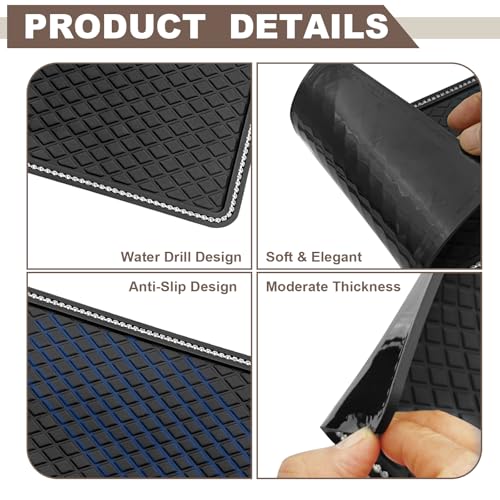 Car Crystal Dashboard Anti-Slip Mat, 11.7"x 5.7" Multifunctional Handmade Rhinestone Sticky Mat, Holds Phones, Sunglasses, Keys Universal for Car Decor & Storage - size: 11.7x5.7