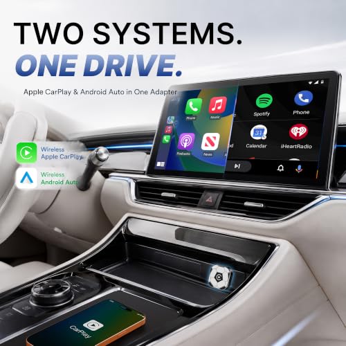 2-in1 Wireless CarPlay Adapter for Apple CarPlay & Android Auto - color: Black and White