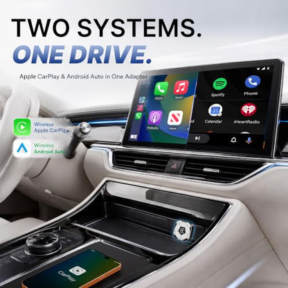 2-in1 Wireless CarPlay Adapter for Apple CarPlay & Android Auto - color: Black and White