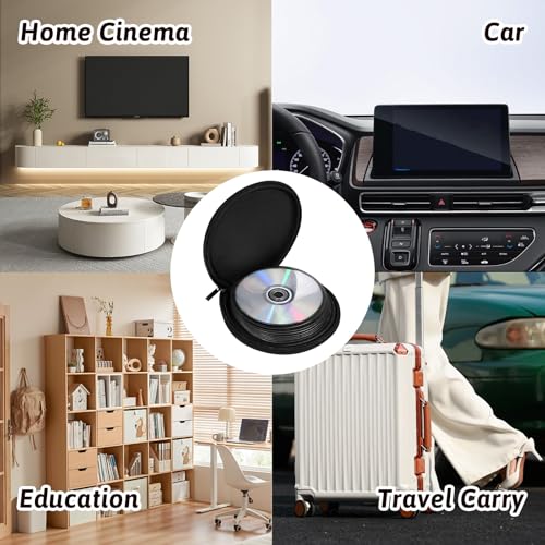 Black 20 Capacity CD Case Holder Organizer, DVD/CD Case for Car