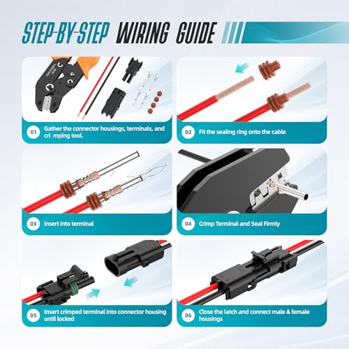 Weather Pack Connectors 26 Kits 1/2/3/4 Pin Automotive Waterproof Electrical Connectors Sealed Male Female Terminals with Removal Tool 18-14 AWG for Car Truck Marine Motorcycle - size: 1-4pin 26sets/18-14AWG
