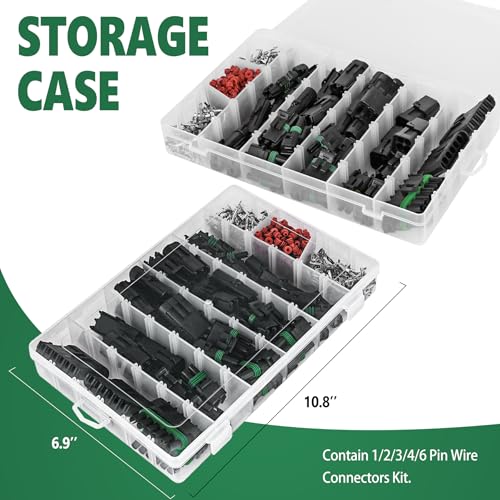 367Pcs 20 Kits Waterproof Automotive Electrical Connectors 1/2/3/4/6 Male&Female Pin 22-14AWG Wire Harness Spark Plug Connector Terminals Plug Kit Car with Wire Crimping Tool - size: 20 Kits 22-14AWG 1/2/3/4/6 Pin