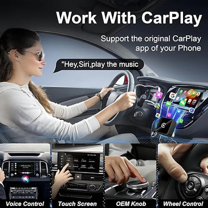 2026 Wireless CarPlay & Android Auto Adapter for iPhone & Android, 2-in-1 Mini Metal Dongle, Plug & Play Auto-Connect, Zero Latency Wireless Car Adapter for OEM Wired Radios (Slive) - color: Slive