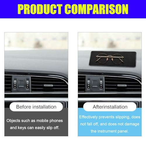 Car Dashboard Anti-Slip Silicone Pad, 7.9''x5.1'' Sticky Adhesive Mat - size: 7.87'' x 5.12''
