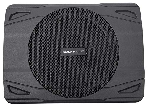 Rockville SS8P 8" Powered Under-Seat Car Subwoofer with RWK10 Amp Kit