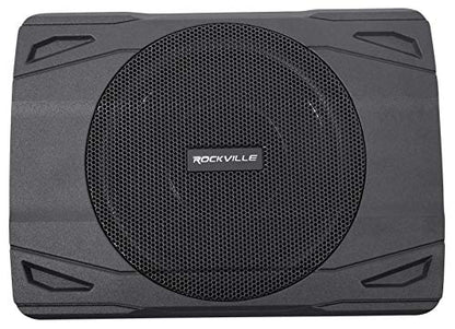 Rockville SS8P 8" Powered Under-Seat Car Subwoofer with RWK10 Amp Kit