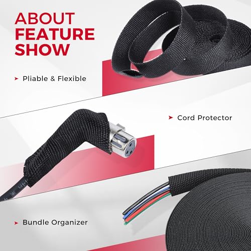 2 in 1 Heat Shrink Braided Sleeving Fabric Tubing 1/2"-14FT - size: 1/2"(12mm), style: 14FT