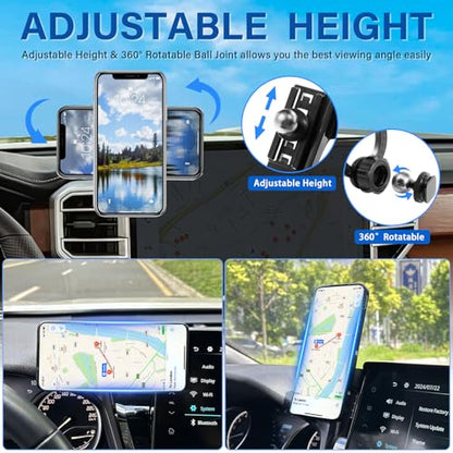 for MagSafe Car Phone Holder for 2022-2025 2026 Toyota Tundra Accessories, 2023-2026 Sequoia Magnetic Phone Holder 360° Cell Phone Mount for Toyota Tundra/Sequoia (14-Inch Screen Fixed Clip) - size: For 2022+Tundra/2023+Sequoia 14-in