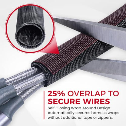 1/2"-36ft Automotive Mesh Woven Wire Sheathing Split Wire Loom - style: 1/2" - 36 Feet