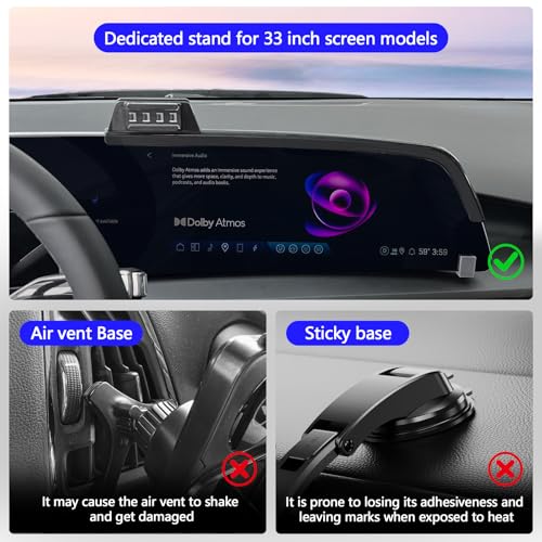 Sunsdrew Car Phone Holder for Cadillac Lyriq 2023-2026 Accessories, CT5/CT5 V/Optiq 2025 2026, XT4 2024-2026, Magnetic Phone Mount for 33-inch Screen, Hands-Free Phone Stand for All Phones - size: For Lyriq/CT5/Optiq