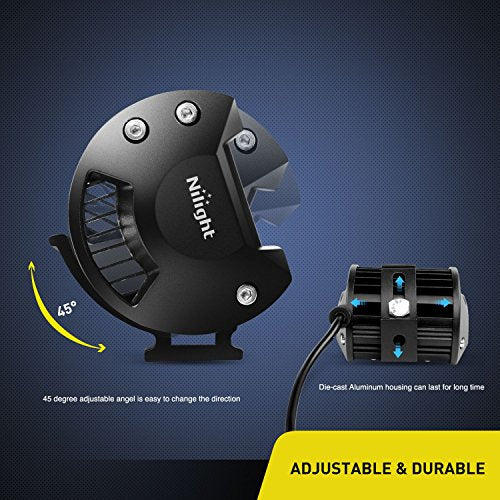 Nilight Led Light Pods 2PC 4Inch 60W Flood Spot Combo Triple Row Driving Lamp Roof Bumper Off Road LED Work Lights Pods for Van Camper Wagon Car Pickup Golf Cart ATV UTV SUV Truck Boat 4x4 - color: Led Pods