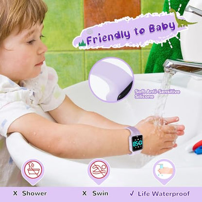 BEN NEVIS Potty Training Watch, Digital Toddler Watch with Countdown/Music/Alarm Clocks/Vibration Reminder and Waterproof, Remind Toddler to Go to The Toilet - color: 21-LightPurple