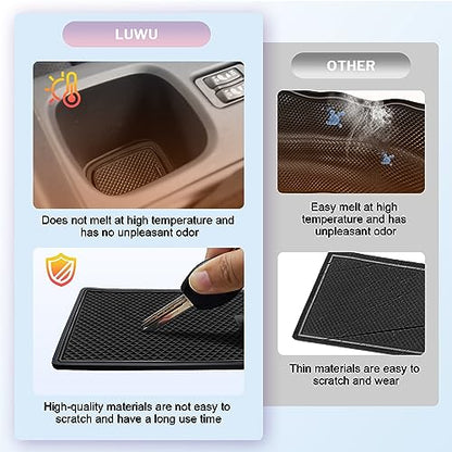 2022-2026 GR86 ZN8 Center Console Liners Mats Cup Holder Inserts Mats Non-Slip Center 2025 2026 GR86 Console Liner Trim Mats Anti-dust Door Pocket Liners Accessories 6 PCS (Black) - color: Black