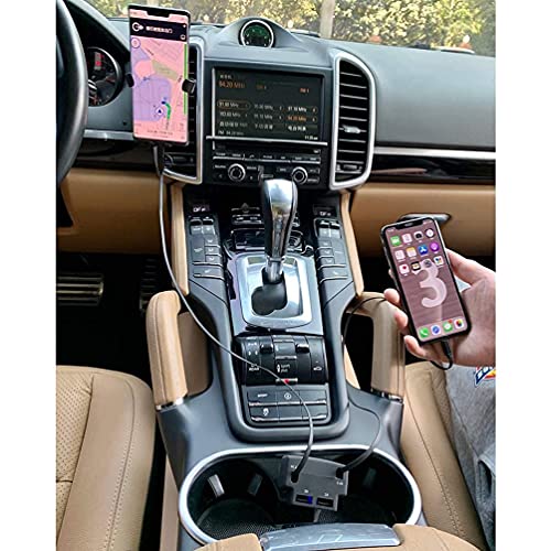 Retractable Car Charger, Fast Charge 3.1A 47W, Retractable Cables (3Ft) and 2 USB Ports Car Charger Adapter, Compatible with iPhone & Android Cell Phones,Car Accessories