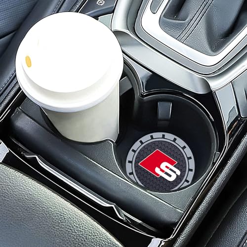 Car Cup Holder Coaster for Audi S Line Recessed Silicone Cupholder Coaster Interior Accessories 2.75IN 2Pack - color: Gray-05
