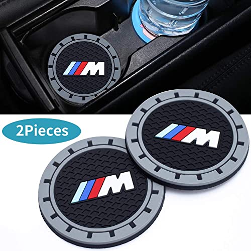 for BMW M Car Cup Holder Coaster, Auto Cup Holder Insert Coaster Compatible with BMW M M2 M4 M5 M6 M8 X1 X2 X3 X5 X6 M135i M240i Z4 328i X7, 2PCS - color: baoMma