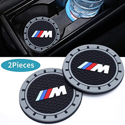 for BMW M Car Cup Holder Coaster, Auto Cup Holder Insert Coaster Compatible with BMW M M2 M4 M5 M6 M8 X1 X2 X3 X5 X6 M135i M240i Z4 328i X7, 2PCS - color: baoMma