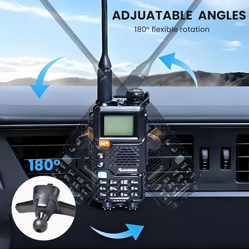 TWAYRDIO Radio Holder with Metal Hook Clip, Car Air Vent Handheld Radio Mount, Universal Automobile Cradle for Yaesu Motorola Baofeng Retevis Midland Two Way Radios for Cobra Uniden Astatic CB Mics