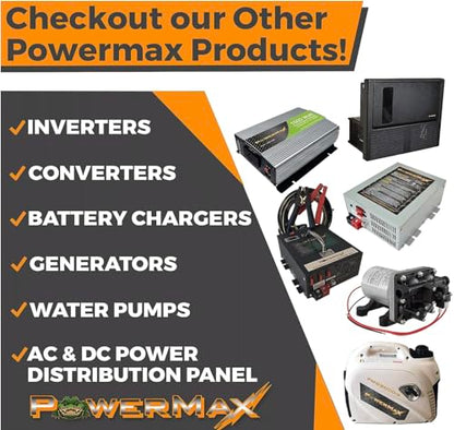PowerMax PM4 45A RV Converter | 45 Amp 12V Power Converter with a Built-in 3-Stage Smart Battery Charger | AC to DC Power Supply | Lithium Compatible | Adjustable Output 13.5VDC - size: 45 Amp