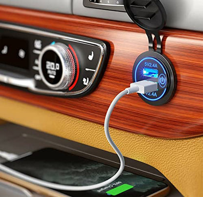 Nilight 2 Pack Quick Charge Socket Dual USB with ON Off Touch Switch - color: 2Pcs Dual USB Charger