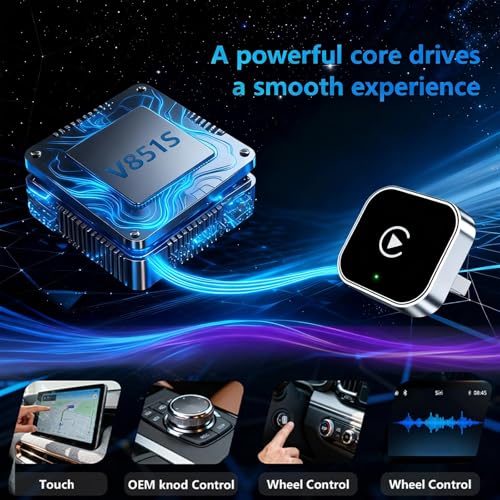 2026 Ultra Mini Wireless Carplay Adapter for iOS & Android Auto, USB for Apple Car Play Dongle Plug & Play for iOS 10+ & Android 10+, Auto-Reconnect, Stable & No Lag (Sliver)