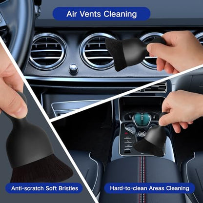 Qydipclin 34Pcs Car Detailing Kit, Car Detailing Brush Set, Car Wash Cleaning Kit, Car Detailing Brushes, Professional Car Care Kit for Interior Exterior Wheels, Blue - size: 34pcs