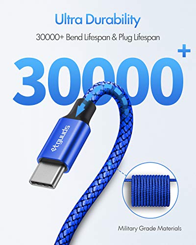 etguuds USB C to USB C Cable 6.6ft, 2-Pack 60W C to C Cable Fast Charging - color: Blue, size: 6.6ft