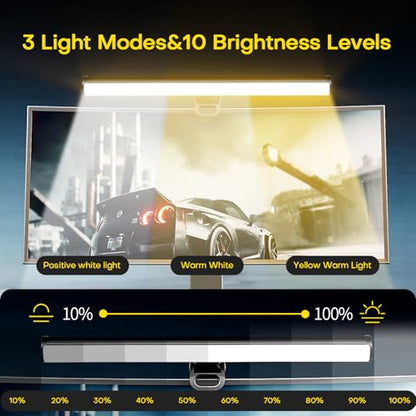 XINBAOHONG Mini Laptop Monitor Light, Computer Monitor Screen Light Care-Reading LED Task Lamp Adjustable Brightness Color Temperature Reading Laptops