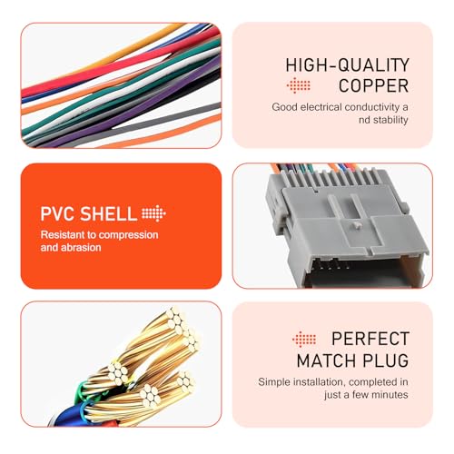 WZP Car Audio Wiring Harness, Radio Adapter Wiring Harness Kit with Antenna Adapter Connector, Compatible with Chevy Hummer Buick Suzuki (Multicolored)