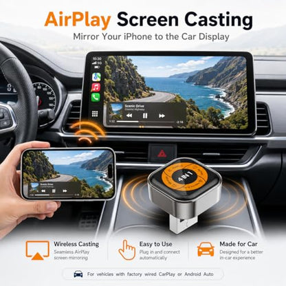 CarPlay Screen Mirroring Adapter, AirPlay & Miracast 4-in-1 - color: Shadow Grey