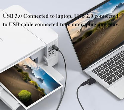 3-Port USB- A 3.0 Hub USB 3.0 A Male to 1 USB-3.0-A and 2 USB2.0 A Female Ports Splitter Adapter for Laptop, Car, Keyboard, Mobile Hard Disk, U Disk, Camera, Mouse, etc(2 Pack/Black) - color: Black