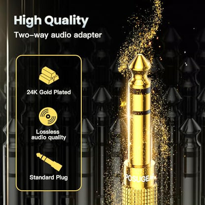 POSUGEAR 6.35mm 1/4 Male to 3.5mm 1/8 Female Headphone Jack Adapter 1 Pack - size: 1 Pack