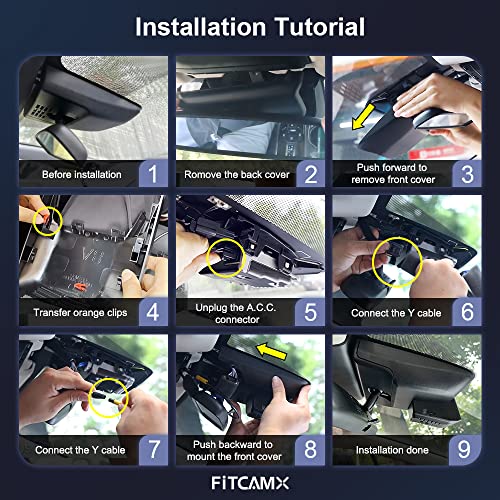 Fitcamx Front 2K+Rear 1080P Dash Cam Adapts for Toyota Corolla Cross 2023-2026 Hybrid (NOT Corolla), OEM Style, Dual HD Video, Built-in WiFi & APP, Loop Recording, G-Sensor, Easy to Use, 64GB Card - style: Front 2K+Rear 1080P